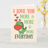 かわいい恐竜が愛を伝える毎日バレンタイン カード (黄色い花)