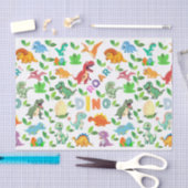 かわいい恐竜が継ぎ目なく 薄葉紙 (クラフト)