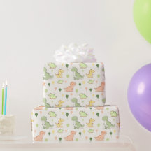 かわいい恐竜とバルーン柄の誕生日 