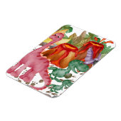 かわいい恐竜と噴火する火山 マグネット (左側)