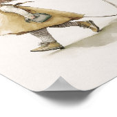 かわいい恐竜と歩く少女の壁画ポスター ポスター (角)