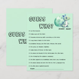 かわいい恐竜と赤ちゃんの卵のベビーシャワー 誰が誰だ当てっこゲーム