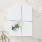 かわいい恐竜と風船の1歳誕生日プレゼントタグ ギフトタグ (より糸付き)