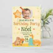 かわいい恐竜のカスタム写真招待状 招待状 (スタンド正面)