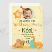 かわいい恐竜のカスタム写真招待状 招待状 (正面/裏面)