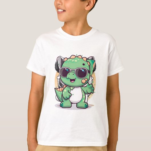 かわいい恐竜のキャラクター Tシャツ (正面)