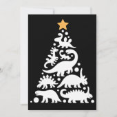 かわいい恐竜のクリスマスツリー 楽しい恐竜の休日 招待状 (正面)