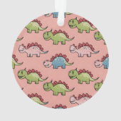 かわいい恐竜のシームレスパターン オーナメント (裏面)