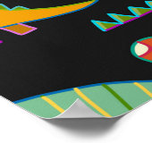 かわいい恐竜のシームレスパターン ポスター (角)