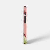 かわいい恐竜のシームレスパターン iPhoneケース (左側面)