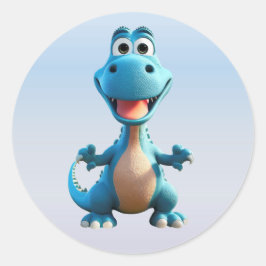 かわいい恐竜のステッカー ラウンドシール