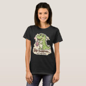 かわいい恐竜のタピオカティー Tシャツ (正面フル)