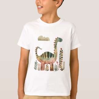 かわいい恐竜のデザインの子供服 Tシャツ
