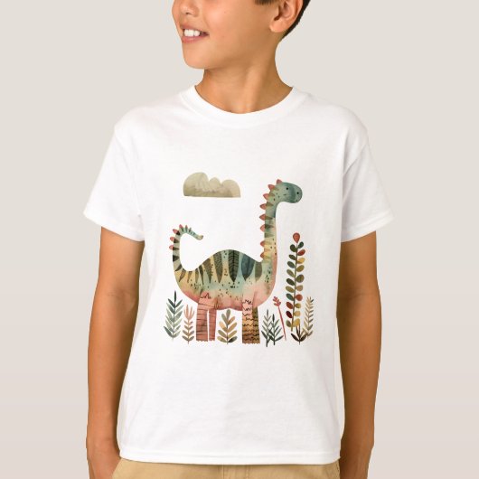 かわいい恐竜のデザインの子供服 Tシャツ (正面)