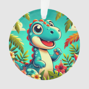 🦖 かわいい恐竜のトロピカルジャングルクリスマスオーナメント オーナメント