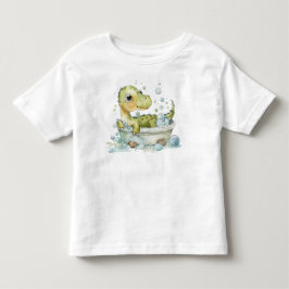 かわいい恐竜のバスタイム トドラーTシャツ