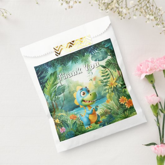 かわいい恐竜のプチギフトバッグ フェイバーバッグ (封をした状態)