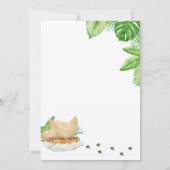 かわいい恐竜のベビーシャワー 招待状 (裏面)