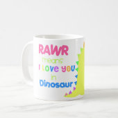 かわいい恐竜のマグのコップRAWR コーヒーマグカップ (正面左)