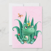 かわいい恐竜の友人ベビーシャワーサンキューカード サンキューカード (裏面)