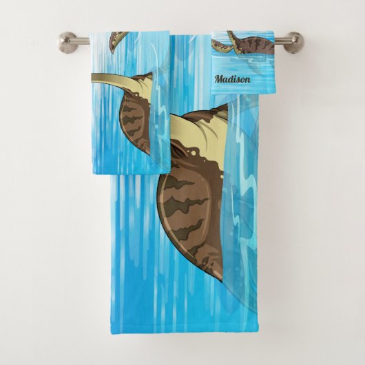 かわいい恐竜の名前をカスタムするタオルセット バスタオルセット (インサイチュ)