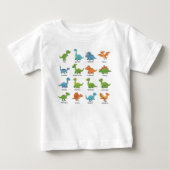 かわいい恐竜の名前 教育 ベビーTシャツ (正面)