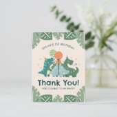かわいい恐竜の子供の誕生日パーティーありがとうポスト ポストカード (スタンド正面)