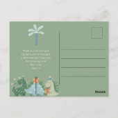 かわいい恐竜の子供の誕生日パーティーありがとうポスト ポストカード (裏面)