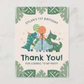 かわいい恐竜の子供の誕生日パーティーありがとうポスト ポストカード (正面)
