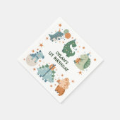 かわいい恐竜の子供の誕生日パーティー スタンダードカクテルナプキン (角)