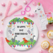 かわいい恐竜の子供の誕生日招待状 ペーパープレート (パーティー)