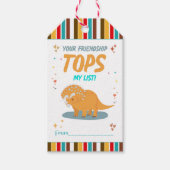 かわいい恐竜の子供バレンタインデーの友達 ギフトタグ (正面)