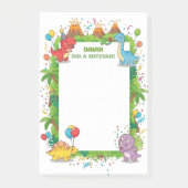 かわいい恐竜の子供用個人化されたミツヴァー ポストイット (正面)