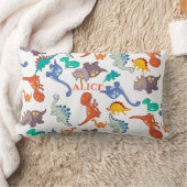 かわいい恐竜の子供用 ランバークッション (ブランケット)