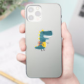 かわいい恐竜の学校用ステッカー シール (スマートフォン)