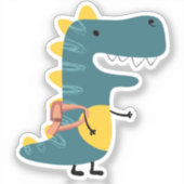 かわいい恐竜の学校用ステッカー シール (正面)