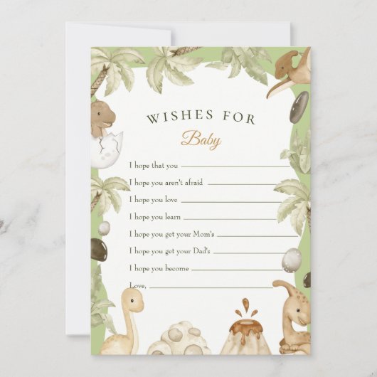 かわいい恐竜の少年がベビーの赤ちゃんシャワーカードを望む 招待状 (正面)