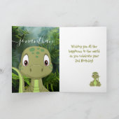 かわいい恐竜の少年の誕生日カード カード (内部)