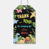 かわいい恐竜の少年の誕生日パーティー ギフトタグ (裏面)