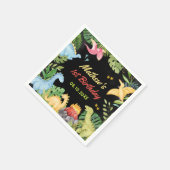 かわいい恐竜の少年の誕生日パーティー スタンダードカクテルナプキン (角)