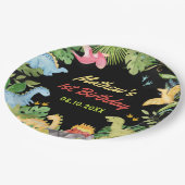 かわいい恐竜の少年の誕生日パーティー ペーパープレート (アングル)