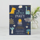 かわいい恐竜の少年の誕生日パーティー 招待状 (スタンド正面)