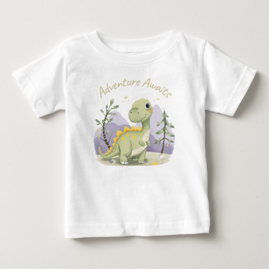 かわいい恐竜の幼児服 ベビーTシャツ (正面)
