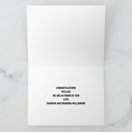 かわいい恐竜の幼稚園の卒業 カード (内部)