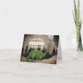 かわいい恐竜の有史以前の男の子の誕生日 サンキューカード (正面)