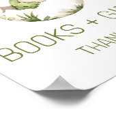 かわいい恐竜の本とギフト赤ちゃんシャワーのサイン ポスター (角)