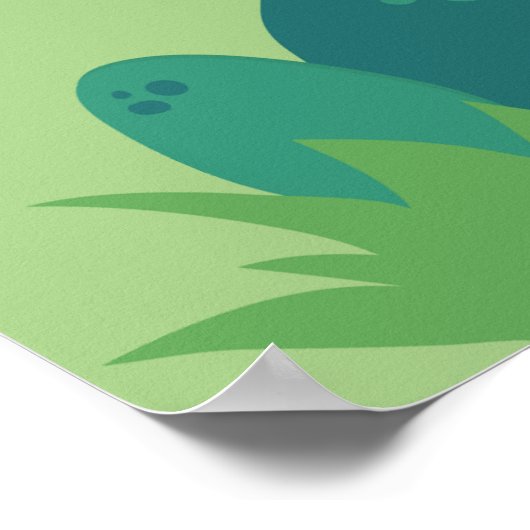 かわいい恐竜の母と赤ちゃん男の子の育児ポスター ポスター (角)