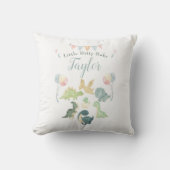 かわいい恐竜の水彩画 オーダーメイドベビーギフト クッション (正面)