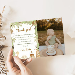 かわいい恐竜の男の子の誕生日お礼カードの写真 招待状