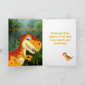 かわいい恐竜の男の子の誕生日カード カード (内部)